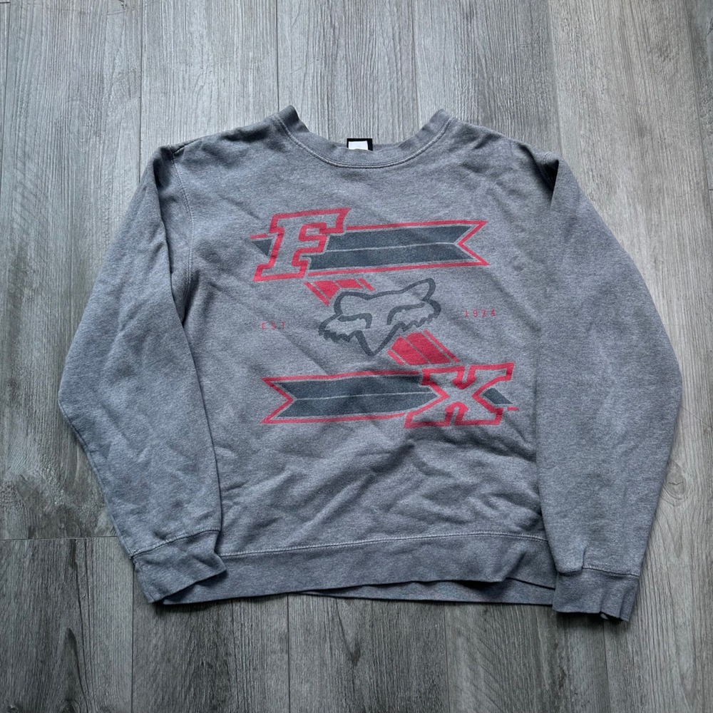 Fox Racing Grey Sweatshirt EST 1974 Women's M Motorcycle Graphic